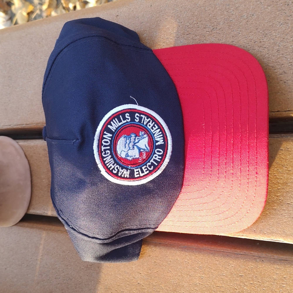Vtg Washington Mills Electro Minerals Embroidered Snapback Hat Cap Made in USA